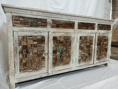 Liberty Reclaimed timber Boat Wood Large Sideboard Buffet Hutch White 1.8m Liberty Reclaimed timber Boat Wood Large Sideboard Buffet Hutch White 1.8m