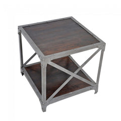 Angle Industrial Lamp Side Table Chocolate 50x50cm Angle Industrial Lamp Side Table Chocolate 50x50cm