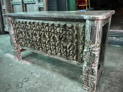 Antique Vintage Indian Hand Carved Solid Wood Console Hall Table Antique Vintage Indian Hand Carved Solid Wood Console Hall Table