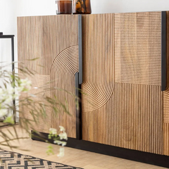 The Attic Georgia Solid Wood Sideboard Natural The Attic Georgia Solid Wood Sideboard Natural