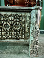 Antique Vintage Indian Hand Carved Solid Wood Console Hall Table Antique Vintage Indian Hand Carved Solid Wood Console Hall Table