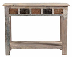 Rainbow Reclaimed Wood carved Console Hall Table Rainbow Reclaimed Wood carved Console Hall Table
