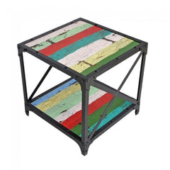 Angle Industrial Lamp Side Table Reclaimed 50x50cm Angle Industrial Lamp Side Table Reclaimed 50x50cm