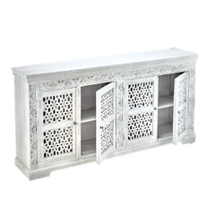 Indian Handmade Solid Wood Carved Sideboard Indian Handmade Solid Wood Carved Sideboard