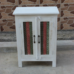 Rainbow Block Print Reclaimed boat wood Small Sideboard Buffet Carved doors 90cm Rainbow Block Print Reclaimed boat wood Small Sideboard Buffet Carved doors 90cm