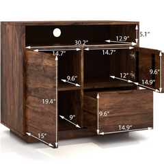 The Attic Hepburn Solid Wood Sideboard Honey The Attic Hepburn Solid Wood Sideboard Honey