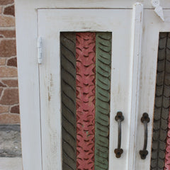 Rainbow Block Print Reclaimed boat wood Small Sideboard Buffet Carved doors 90cm Rainbow Block Print Reclaimed boat wood Small Sideboard Buffet Carved doors 90cm
