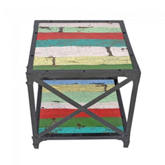 Angle Industrial Lamp Side Table Reclaimed 50x50cm Angle Industrial Lamp Side Table Reclaimed 50x50cm