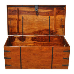 Takat Metal Large Solid Wood with Metal Accents Storage Trunk Coffee Table Chest Takat Metal Large Solid Wood with Metal Accents Storage Trunk Coffee Table Chest