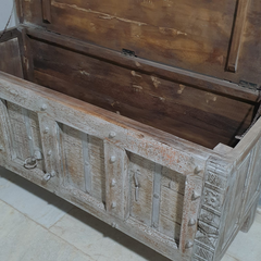 Indian Antique Tribal Beautiful Hand Carved Art Solid Wooden Blanket Box Grey 160x60x70cm Indian Antique Tribal Beautiful Hand Carved Art Solid Wooden Blanket Box Grey 160x60x70cm