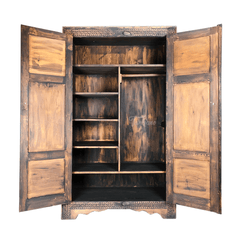 Indian Hand Carved Solid Wooden Cupboard Wardrobe D37 Indian Hand Carved Solid Wooden Cupboard Wardrobe D37