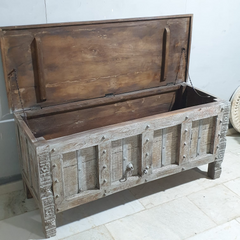 Indian Antique Tribal Beautiful Hand Carved Art Solid Wooden Blanket Box Grey 160x60x70cm Indian Antique Tribal Beautiful Hand Carved Art Solid Wooden Blanket Box Grey 160x60x70cm