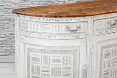 Indian Hand Carved Solid Wooden 4 Door & 4 Drawers Sideboard White 03 Indian Hand Carved Solid Wooden 4 Door & 4 Drawers Sideboard White 03