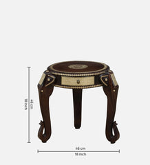 Shanti Surprise Solid Wood End Table In Walnut Finish With Drawer Shanti Surprise Solid Wood End Table In Walnut Finish With Drawer