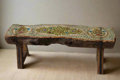 Avani Hand Painted Vintage Wooden Bench B8 Avani Hand Painted Vintage Wooden Bench B8