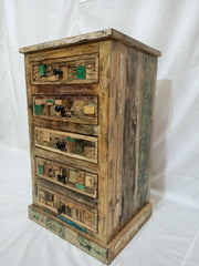 Liberty Reclaimed Wood Boat Timber Small Tallboy Chest of 5 Drawers 45x38x75cm Liberty Reclaimed Wood Boat Timber Small Tallboy Chest of 5 Drawers 45x38x75cm