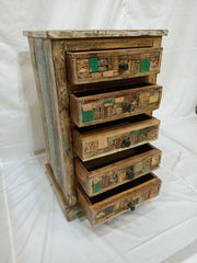 Liberty Reclaimed Wood Boat Timber Small Tallboy Chest of 5 Drawers 45x38x75cm Liberty Reclaimed Wood Boat Timber Small Tallboy Chest of 5 Drawers 45x38x75cm