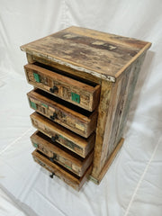 Liberty Reclaimed Wood Boat Timber Small Tallboy Chest of 5 Drawers 45x38x75cm Liberty Reclaimed Wood Boat Timber Small Tallboy Chest of 5 Drawers 45x38x75cm