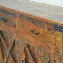 Metal Factory Industrial Sideboard on Wheels Brown Metal Factory Industrial Sideboard on Wheels Brown