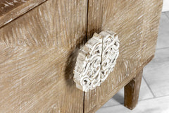 Indian Hand Carved Solid Wood Cabinet Natural 07 Indian Hand Carved Solid Wood Cabinet Natural 07