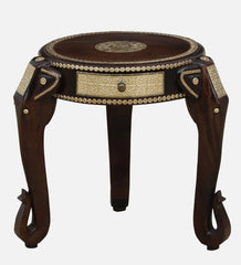 Shanti Surprise Solid Wood End Table In Walnut Finish With Drawer Shanti Surprise Solid Wood End Table In Walnut Finish With Drawer