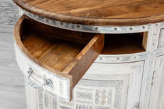 Indian Hand Carved Solid Wooden 4 Door & 4 Drawers Sideboard White 03 Indian Hand Carved Solid Wooden 4 Door & 4 Drawers Sideboard White 03