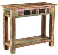 Rainbow Reclaimed Wood carved Console Hall Table Rainbow Reclaimed Wood carved Console Hall Table