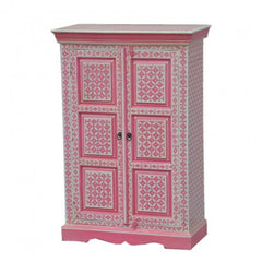 Bone Inlay Star Geometrical pattern Cabinet Pink Bone Inlay Star Geometrical pattern Cabinet Pink