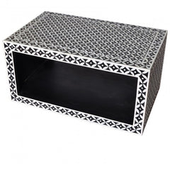 Bone inlay Star Geometrical pattern Black Coffee Table Bone inlay Star Geometrical pattern Black Coffee Table