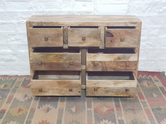 Handmade Indian Furniture Mango Wood Chest of Drawers Natural Finish Handmade Indian Furniture Mango Wood Chest of Drawers Natural Finish
