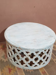 Bristol Indian Solid Wood Round Coffee Table Blue tone 80x80x40 cm Bristol Indian Solid Wood Round Coffee Table Blue tone 80x80x40 cm