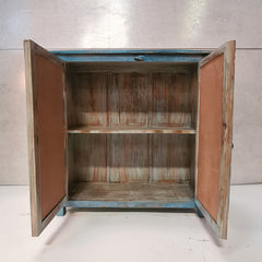 Handcrafted Indian Furniture Carved Solid Hard Wood 2 Mirror Doors Cabinet Blue 94x40x97Cm Handcrafted Indian Furniture Carved Solid Hard Wood 2 Mirror Doors Cabinet Blue 94x40x97Cm