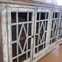 Carved Indian Furniture Handmade Solid Wood Sideboard Carved Doors Grey Carved Indian Furniture Handmade Solid Wood Sideboard Carved Doors Grey