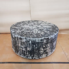 Handmade Indian Hand Carved Solid Hard Wood Drum Coffee Table in Rustic Black100x100x45Cm Handmade Indian Hand Carved Solid Hard Wood Drum Coffee Table in Rustic Black100x100x45Cm