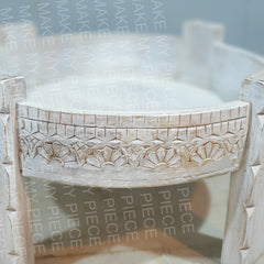 LENORE Tribal Grinder Round Coffee Table Whitewash LENORE Tribal Grinder Round Coffee Table Whitewash