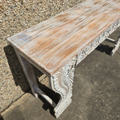 Handmade Indian Furniture Solid Hard Wood Carved Console Table Handmade Indian Furniture Solid Hard Wood Carved Console Table