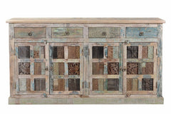 Rainbow Reclaimed Wood Carved Panel Solid Large Sideboard Buffet 183X43X96 CM Rainbow Reclaimed Wood Carved Panel Solid Large Sideboard Buffet 183X43X96 CM