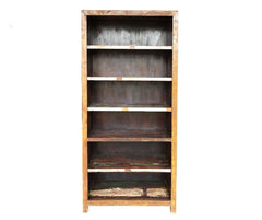 Liberty Indian Style Wooden Bookcase With 6 Shelves Natural Liberty Indian Style Wooden Bookcase With 6 Shelves Natural