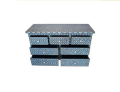 Maaya Bone Inlay Chest of Drawer Sideboard Blue Maaya Bone Inlay Chest of Drawer Sideboard Blue