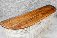 Indian Hand Carved Solid Wooden 4 Door & 4 Drawers Sideboard White 03 Indian Hand Carved Solid Wooden 4 Door & 4 Drawers Sideboard White 03