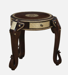 Shanti Surprise Solid Wood End Table In Walnut Finish With Drawer Shanti Surprise Solid Wood End Table In Walnut Finish With Drawer