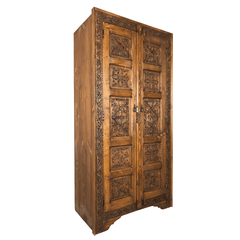 Indian Hand Carved Solid Wooden Cupboard Wardrobe D43 Indian Hand Carved Solid Wooden Cupboard Wardrobe D43