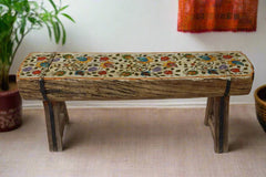 Avani Hand Painted Vintage Wooden Bench B8 Avani Hand Painted Vintage Wooden Bench B8