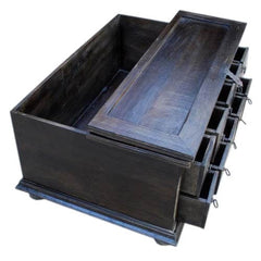 Boston Classic Wood Storage Coffee Table with 10 Drawers Chocolate Brown Boston Classic Wood Storage Coffee Table with 10 Drawers Chocolate Brown