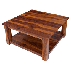 Indian Solid Wood Large Rustic Square Coffee Table Honey Brown Indian Solid Wood Large Rustic Square Coffee Table Honey Brown