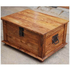 Avalon Rustic Solid Wood Storage Coffee Table Trunk Honey Avalon Rustic Solid Wood Storage Coffee Table Trunk Honey