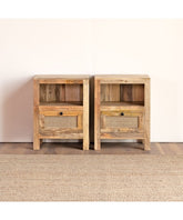 Rattan Elegance Series Solid Mango Wood Bedside Table