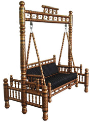Antique Indian Hand Carved Copper and Black Painted Swing Antique Indian Hand Carved Copper and Black Painted Swing