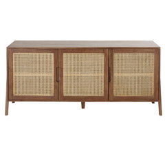 The Attic Layton Solid Wood and Cane Sideboard Honey The Attic Layton Solid Wood and Cane Sideboard Honey