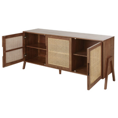 The Attic Layton Solid Wood and Cane Sideboard Honey The Attic Layton Solid Wood and Cane Sideboard Honey
